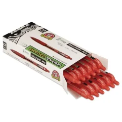 Sale Z-Grip Ballpoint Pen, Retractable, Medium 1 mm, Red Ink, Red/Clear Barrel, Dozen Pens, Pencils & Markers