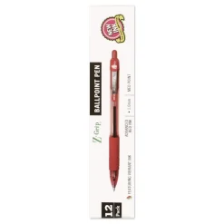 Sale Z-Grip Ballpoint Pen, Retractable, Medium 1 mm, Red Ink, Red/Clear Barrel, Dozen Pens, Pencils & Markers