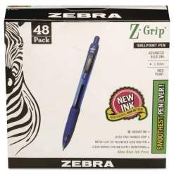 Sale Z-Grip Ballpoint Pen, Retractable, Medium 1 mm, Blue Ink, Blue/Clear Barrel, 48/Pack Pens, Pencils & Markers
