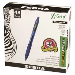 Sale Z-Grip Ballpoint Pen, Retractable, Medium 1 mm, Blue Ink, Blue/Clear Barrel, 48/Pack Pens, Pencils & Markers