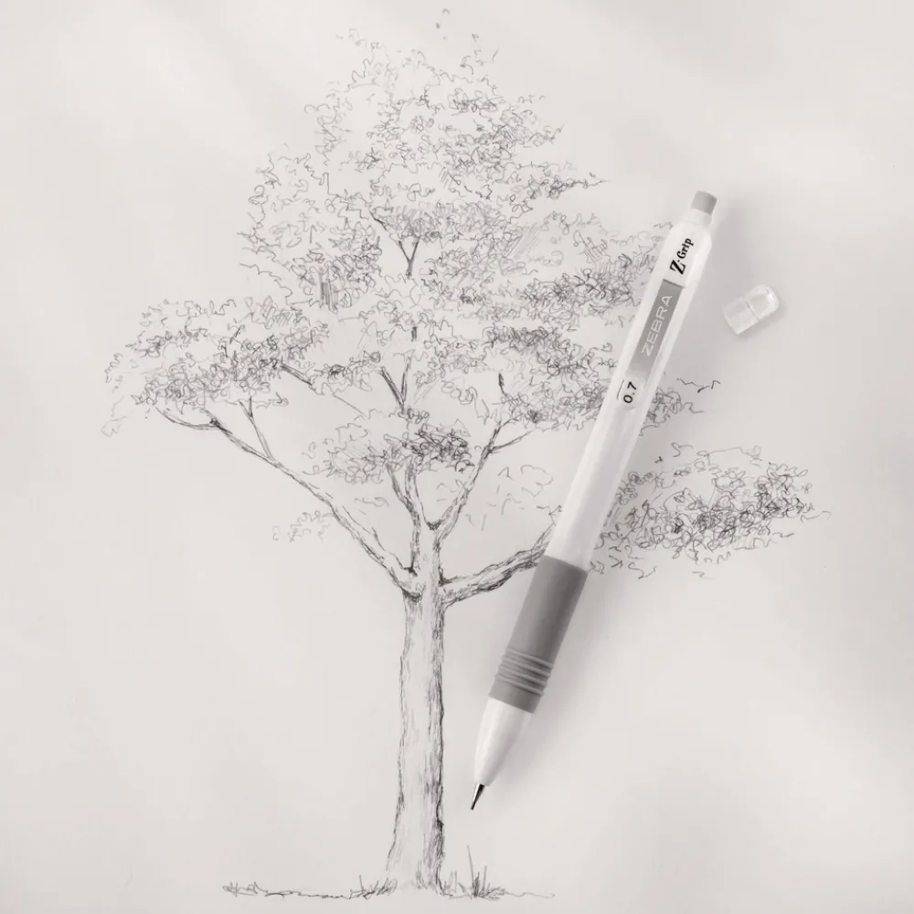 Online Z-Grip Plus 0.7 (No. 2) Mechanical Pencil - Black Lead/White Barrel (1-Dozen) Pens, Pencils & Markers