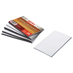 Outlet 2 in. x 3.5 in. Adhesive Coated Business Card Magnets - White (25/Pack) Paper Clips, Binder Clips, & Fasteners