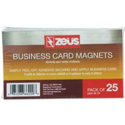 Outlet 2 in. x 3.5 in. Adhesive Coated Business Card Magnets - White (25/Pack) Paper Clips, Binder Clips, & Fasteners